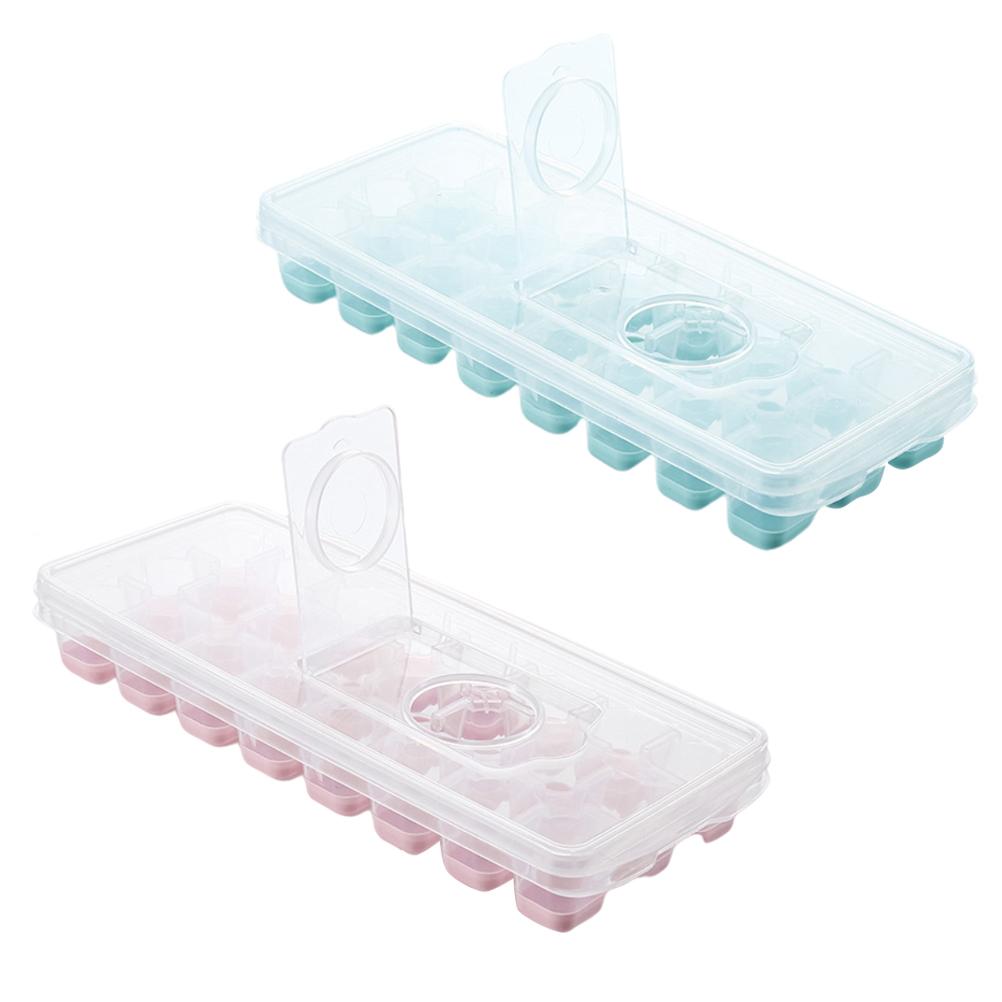 24 Grid Ice Cube Tray with Lid Covered Ice Cube Trays No Spill Ice Cube Cube Box Silicone Ice Cube