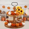 9PCS Velvet Foam Artificial Pumpkin, Thanksgiving and Halloween Home Desktop Decoration