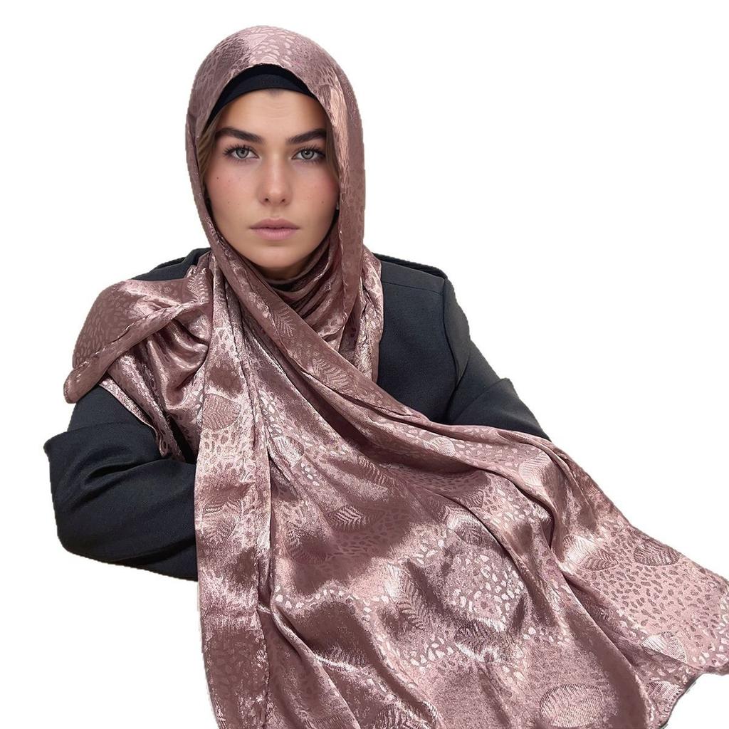 Malaysia's new imitation silky satin jacquard long scarf, women's shawl, headscarf MSL404