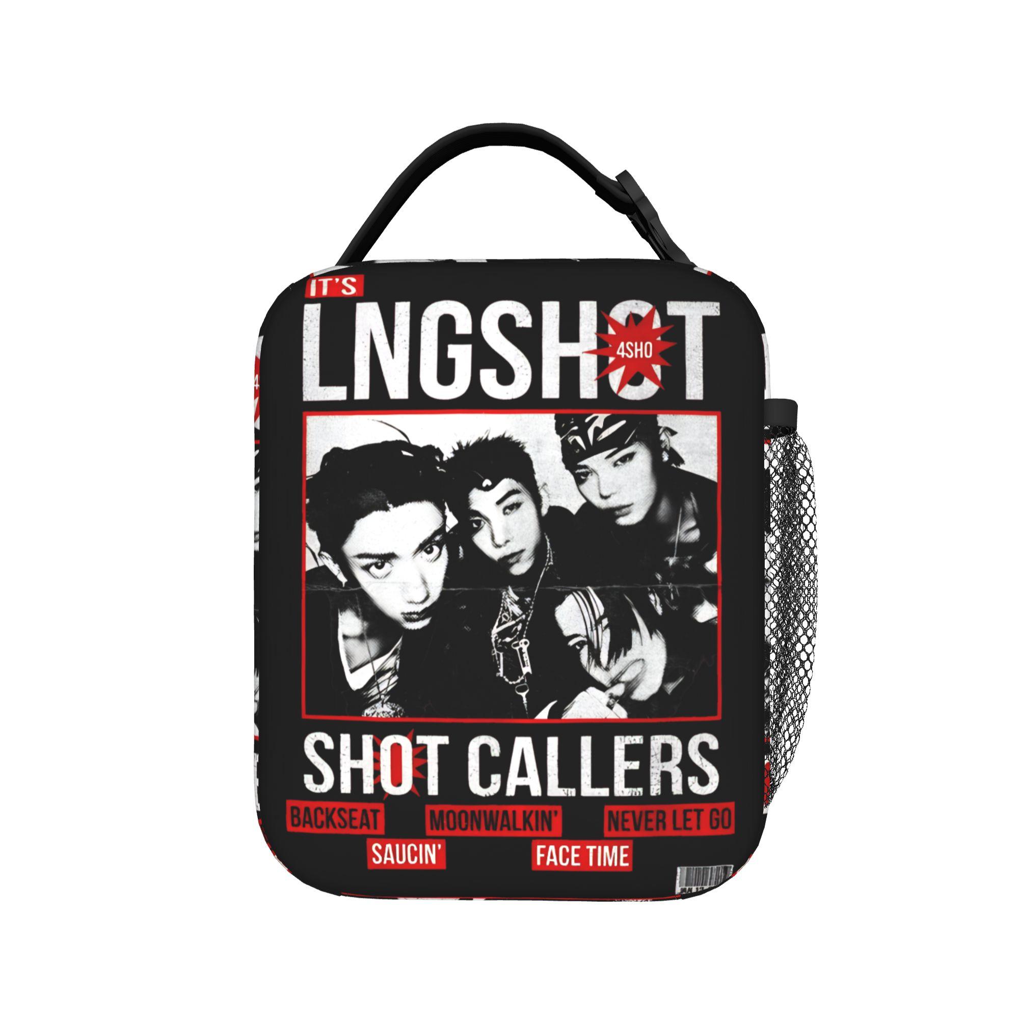 design LNGSHOT kpop Lunch Bag  Travel Lunch Box For Men Kawaii Print Tote Food Bags Waterproof Portable Insulated Cooler Bag One Size