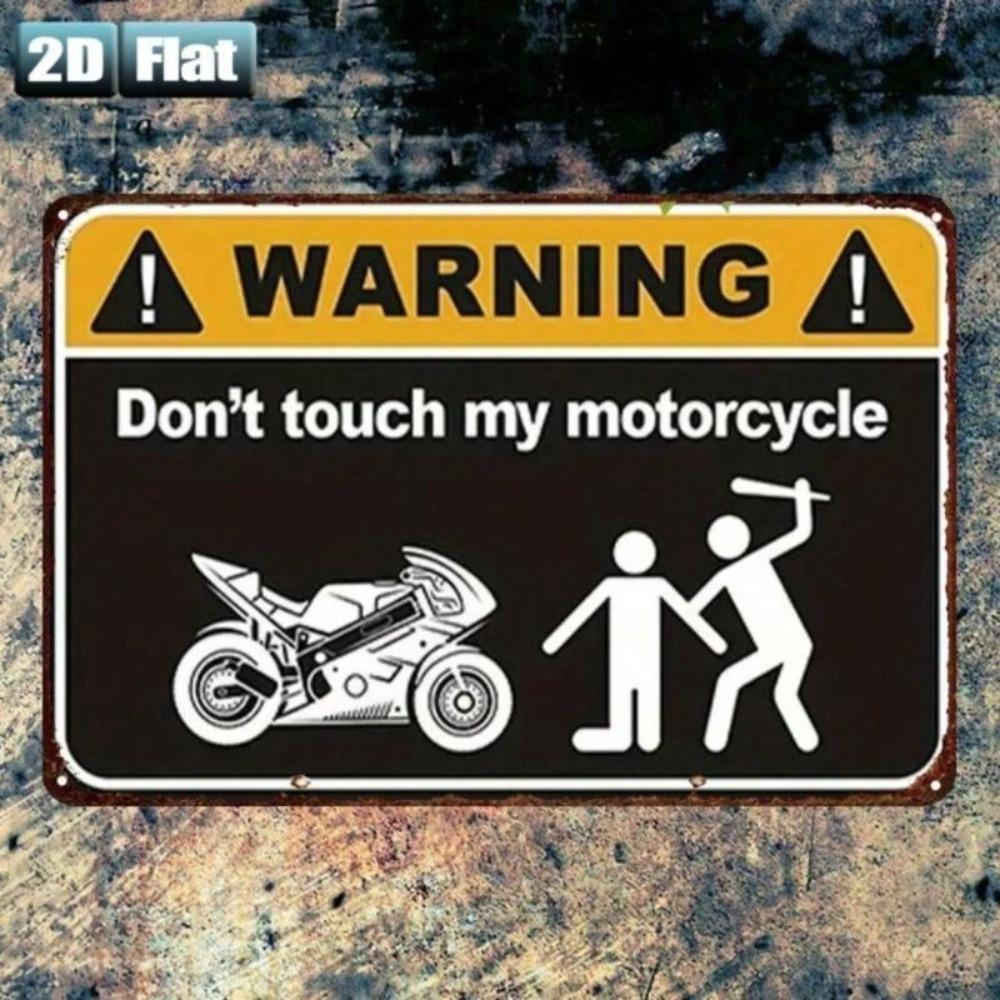 Vintage Metal Sign Do Not Touch My Motorcycle Garage Bar Decor 20x30cm