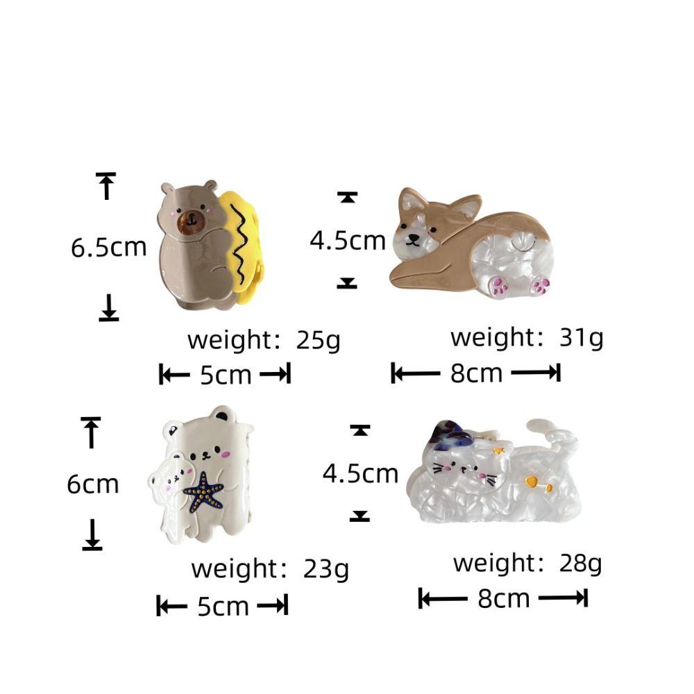 Capibara Animal Hair Clip Pet Corgi Dog Shark Clip Personalized Acetate Cat Hair Claw  Female