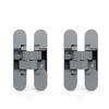 Invisible Hinges - EMUCA - Pack of 2 - Load 60 Kg - 180° Opening - Metallic Grey Zamak