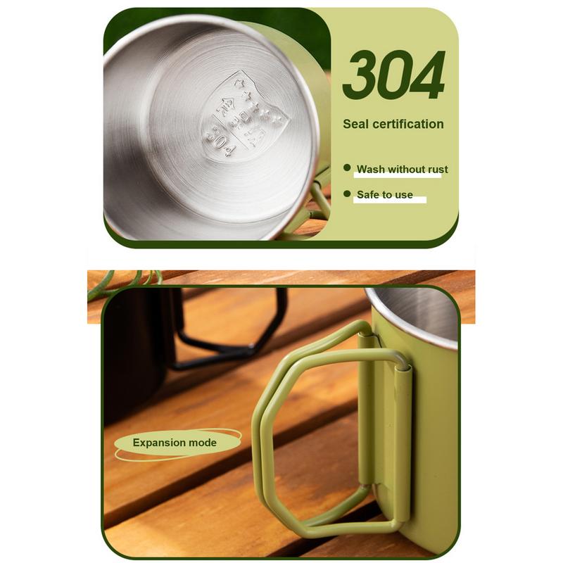 Camping Mug Stainless Steel Cup Tourist Tableware Picnic Utensils Outdoor Kitchen Equipment Travel Cooking set outdoor Hiking