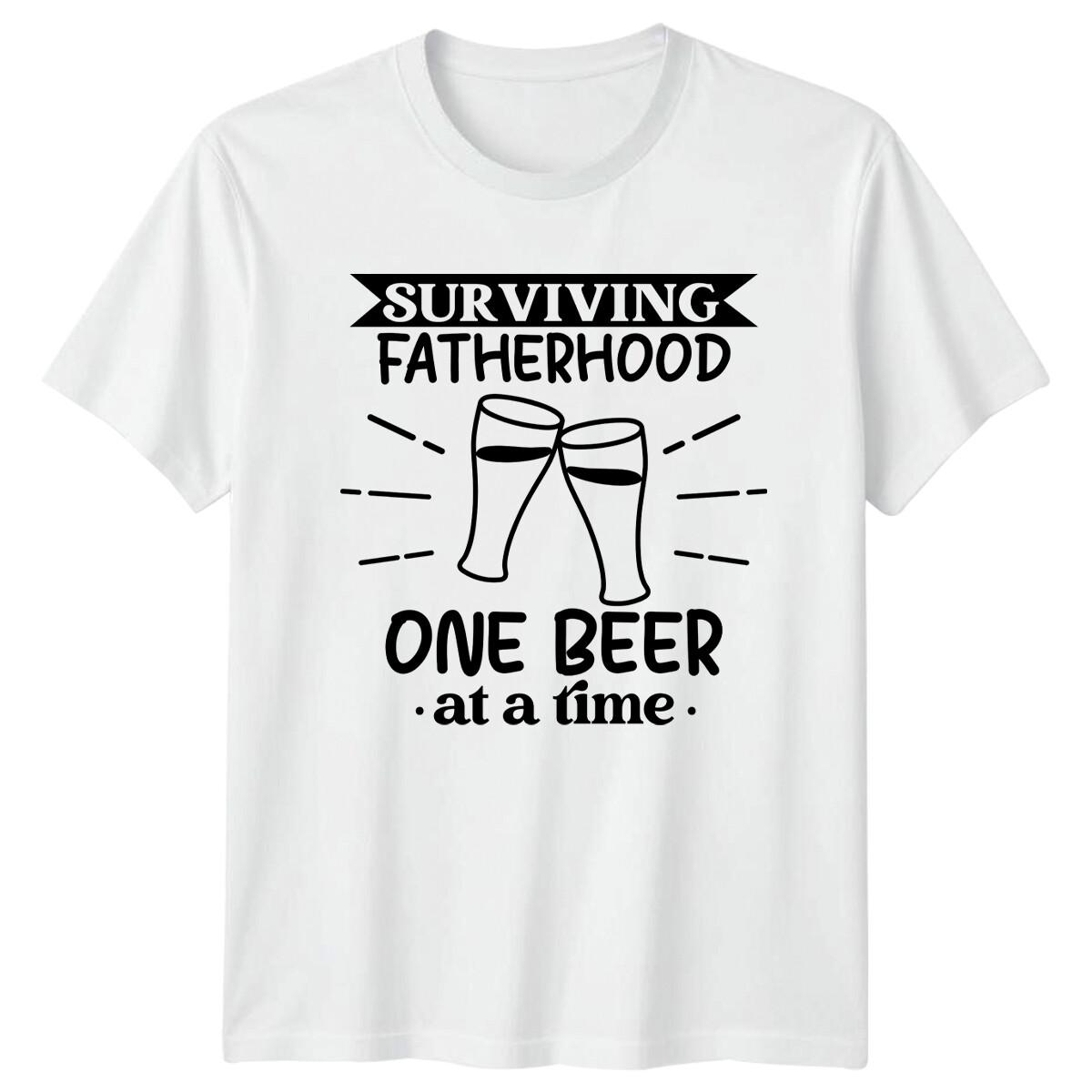 Surviving Fatherhood Beer Dad Joke Mens T-Shirt S