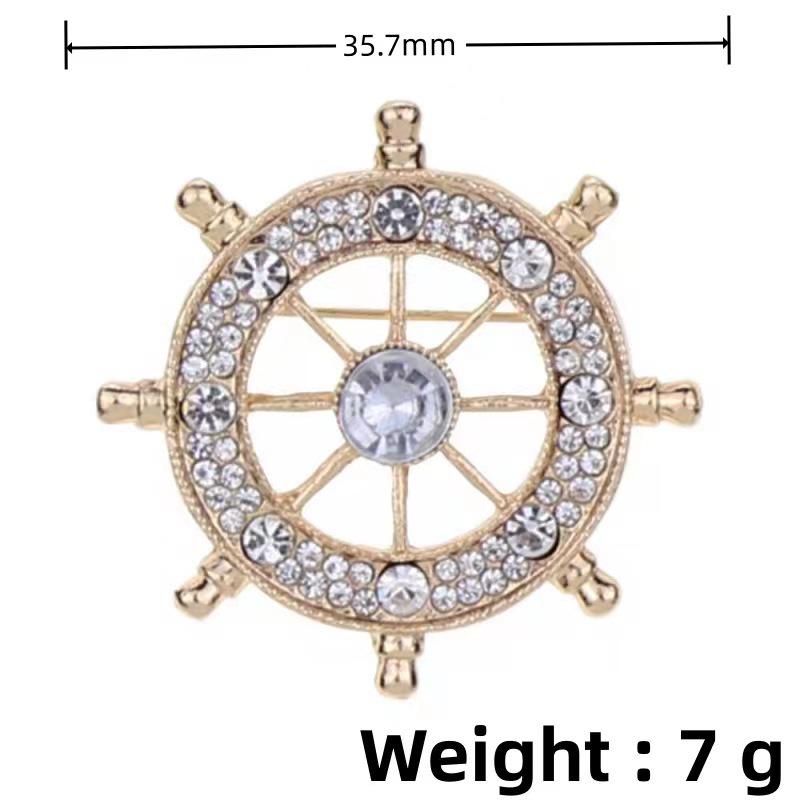 European & American Rhinestone Retro Gypsophila Eight-Pointed Star Brooch for Sweaters & Scarves
