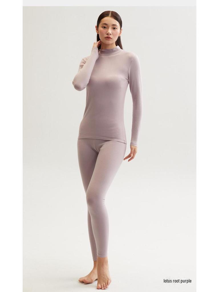 Women's Slim Fit Cotton Mid-Neck Winter Warm Base Layer Top