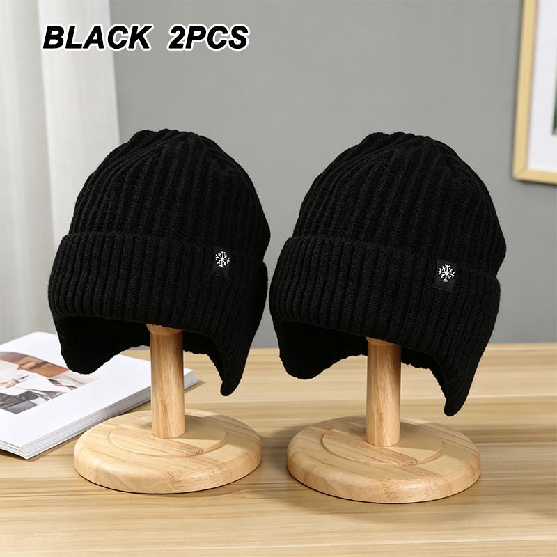 Cycling Ear Protection Winter Warmth Hat for Men Plush Knitted Hat Peaked Cap Fashion Fur Lined Hooded Hats Outdoor Earmuff