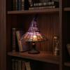 Yousheng Buntglas Hexenhut Lampe, USB-betriebenes Nachtlicht, Handgefertigte Harz-Buntglas Schreibtischlampe, Halloween Gothic Dekor für Schlafzimmer