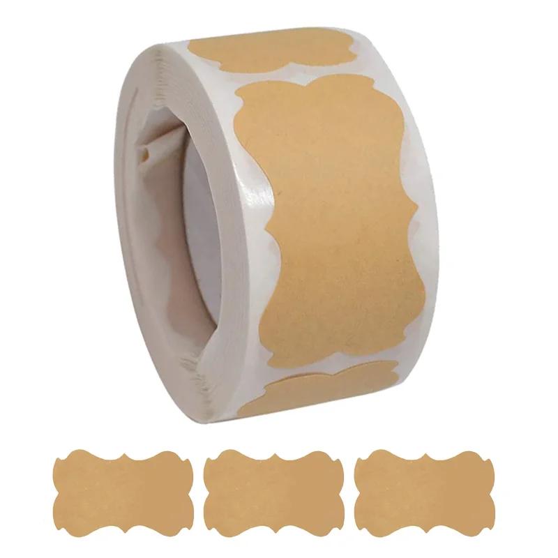 Naklejki z papieru Kraft Puste etykiety Ręcznie robione artykuły papiernicze Etykiety na prezenty Papier dekoracyjny Etykieta na słoik z przyprawami Naklejka do zaklejania kopert DIY