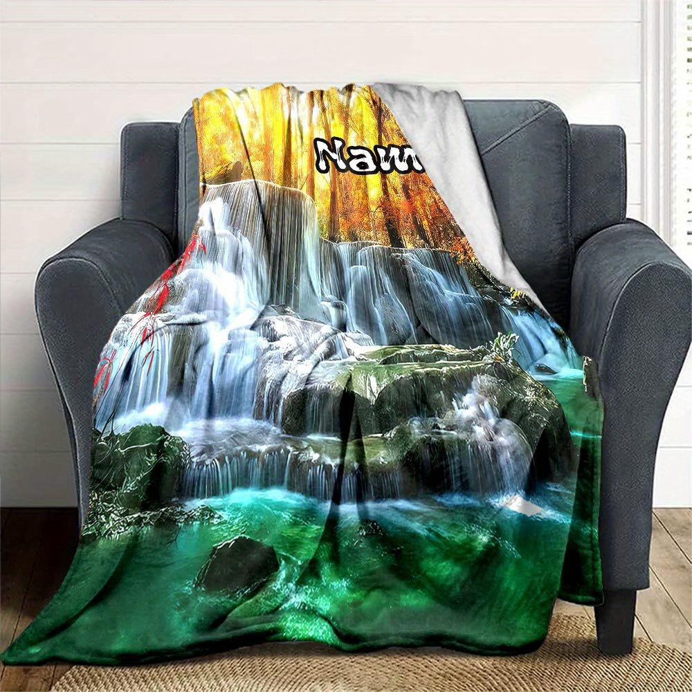 Waterfall Nature Scene Throw Blanket Unique Home Decor Gift For Any Occasiont41