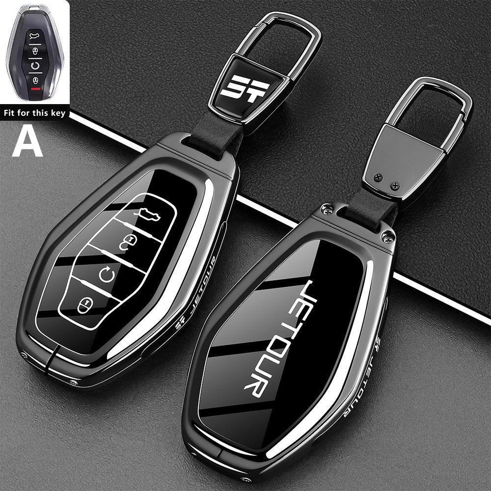 Zinc Alloy Car Key Case for Jetour X70 Plus 2025 Keychain Remote Protection Cover Shell Housing Ring Holder Fob Accessories