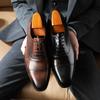 Fashion Genuine Leather Shoes Classic Gentleman Lace-up Wedding Formal Shoes Top Layer Cowhide Oxfords Elegant Party Banquet Dress Shoe