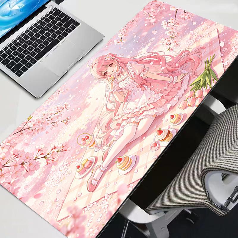 Big Mouse Pad Game Computer Keyboard Pad Kawaii Gaming Accessories Soft and Cute Anime Extended Mat Table LockEdge Pink Mousepad