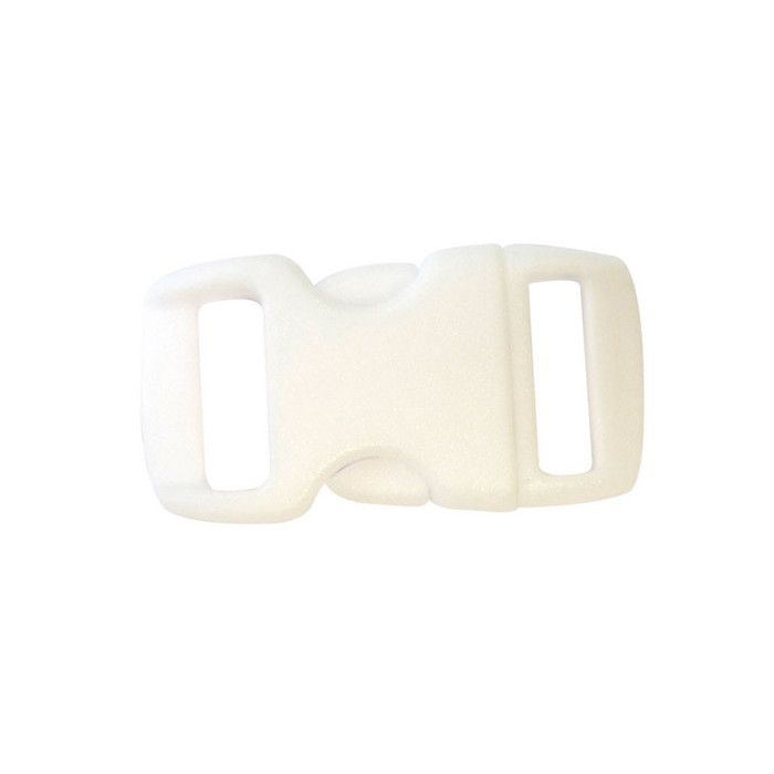 Fermoirs clips plastique (idéal Créacord) 3 x 1,5cm Blanc x10