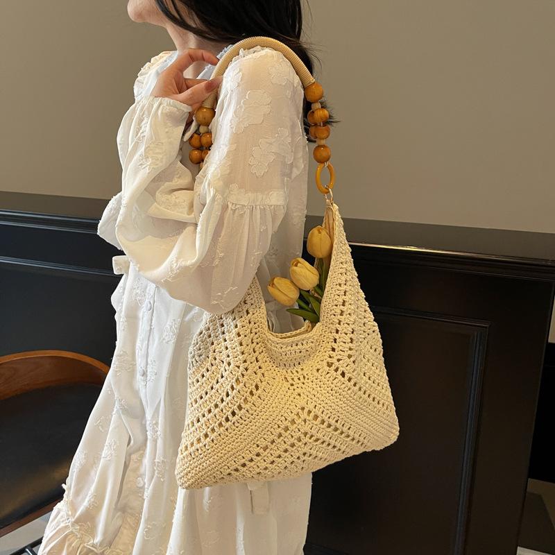 

Hot Sale Leisure Lazy Style Literary Woven Bag Large Capacity Versatile Commuter Holiday Shoulder Beach Women s Bag 33*7*35