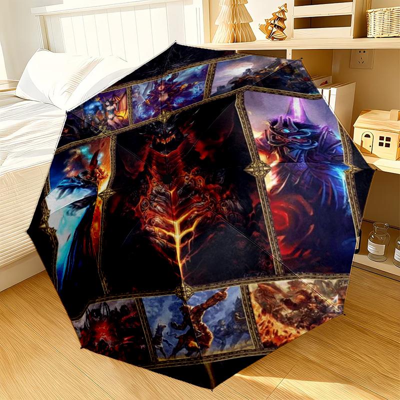 Game Warcraft Darkness Warrior Umbrella 8-Frame for Travel, camping, Casual Lightweight Portable Umbrella, Essential for every family Holidays Gift