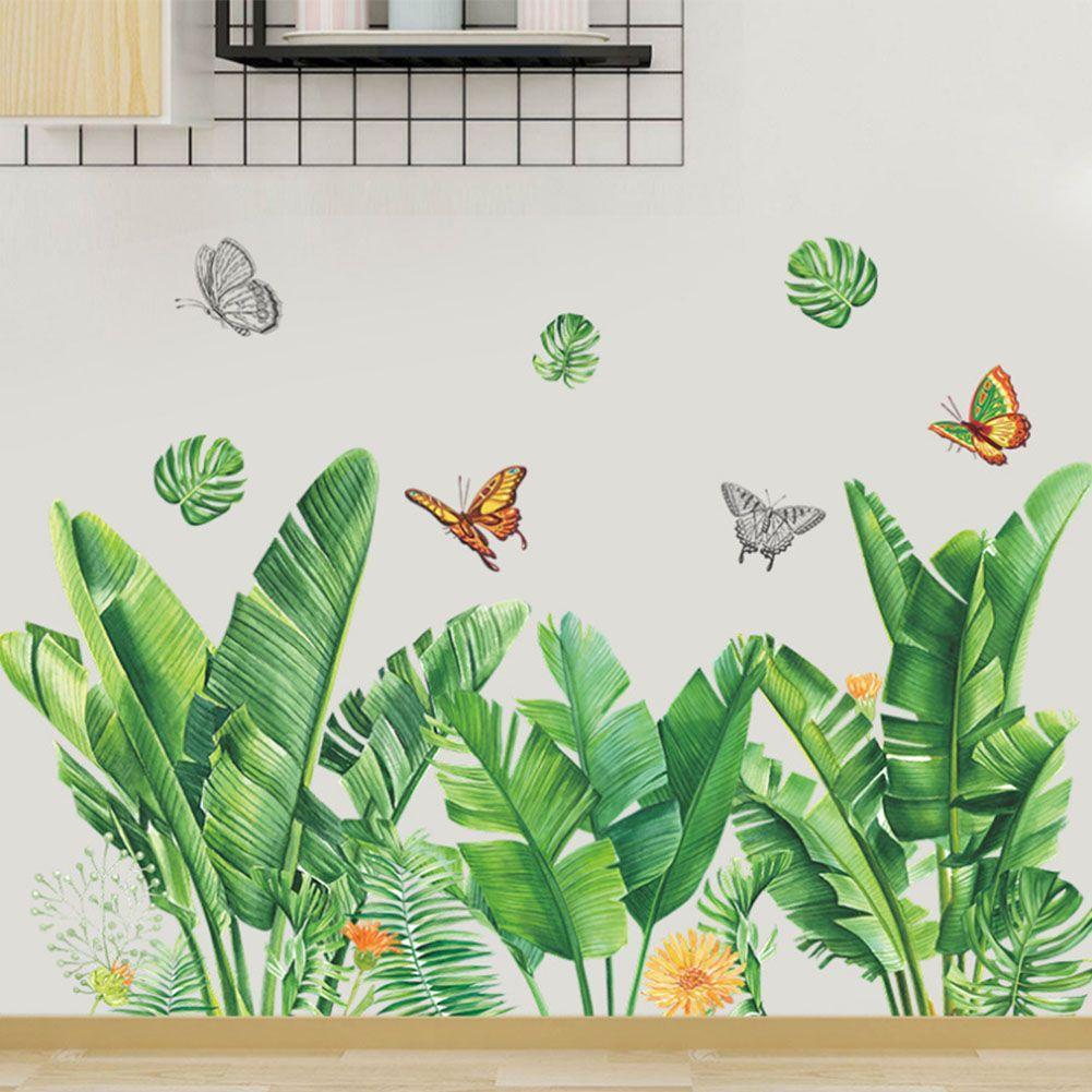 

Home Decor Peel and Stick Butterfly Wall Stickers Flower Wall Decals Plants Leaves