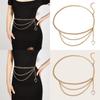 Stylish Metal Waist Chain Belt Thin Width Hook Closure Trendy Accessory