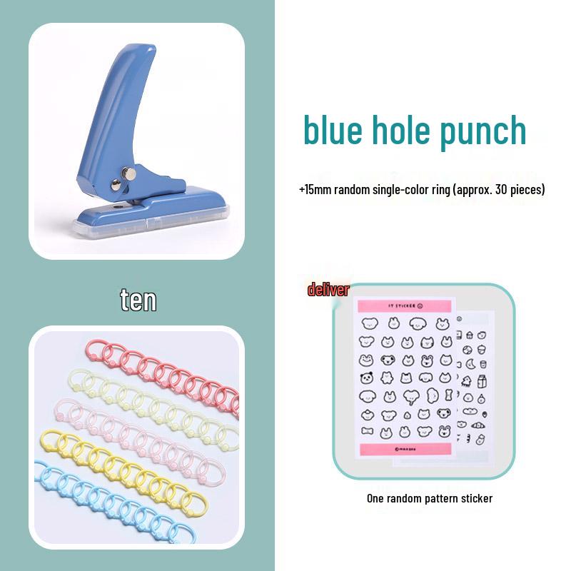 Compact 40-Sheet Loose Leaf Paper Puncher - DIY Round Hole Stationery Tool