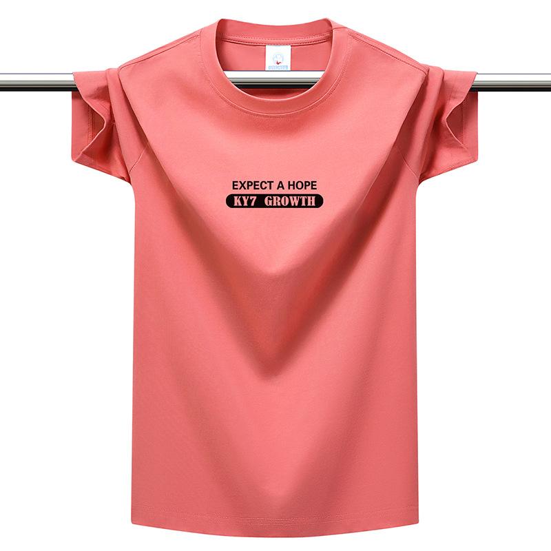 

220g Heavyweight Cotton Men s T-shirt Many Bright Colors Plus Size M-6XL Vibrant Summer Loose Casual Tee M розы красного