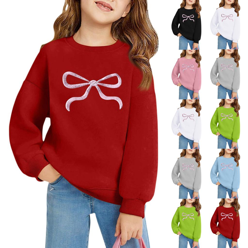 Girls Round Neck Pullovers For Kids Printed Baby Tops