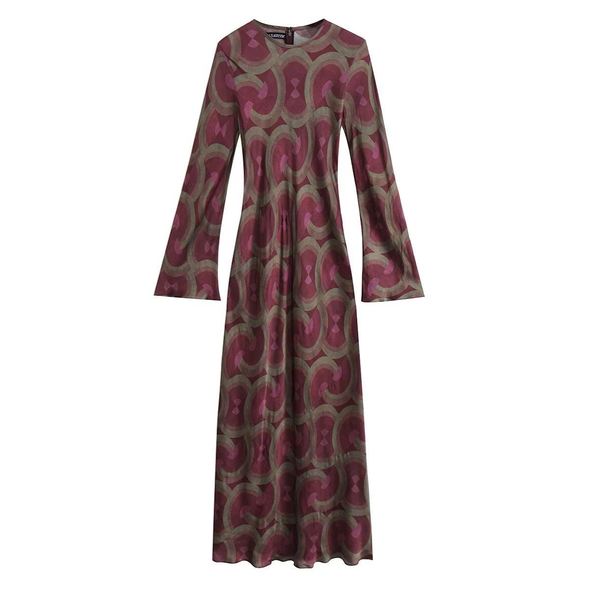 

Early Spring Women s Geometric Print Dress - Elegant & Versatile (8706660) M