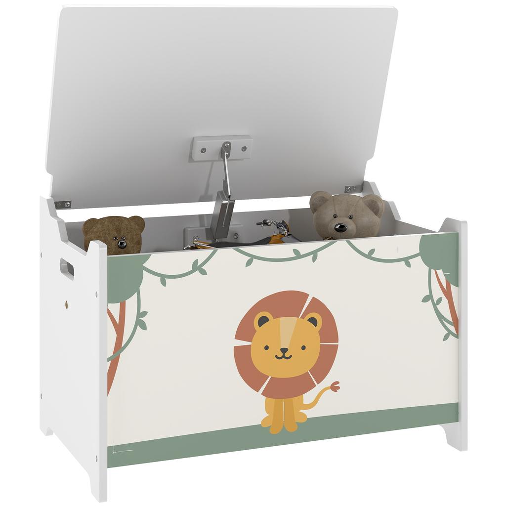 Coffre à jouets avec couvercle, Charnières de sécurité et poignées rainurées, Organisateur de rangement pour jouets pour enfants, Salon, Salle de jeux, Vert