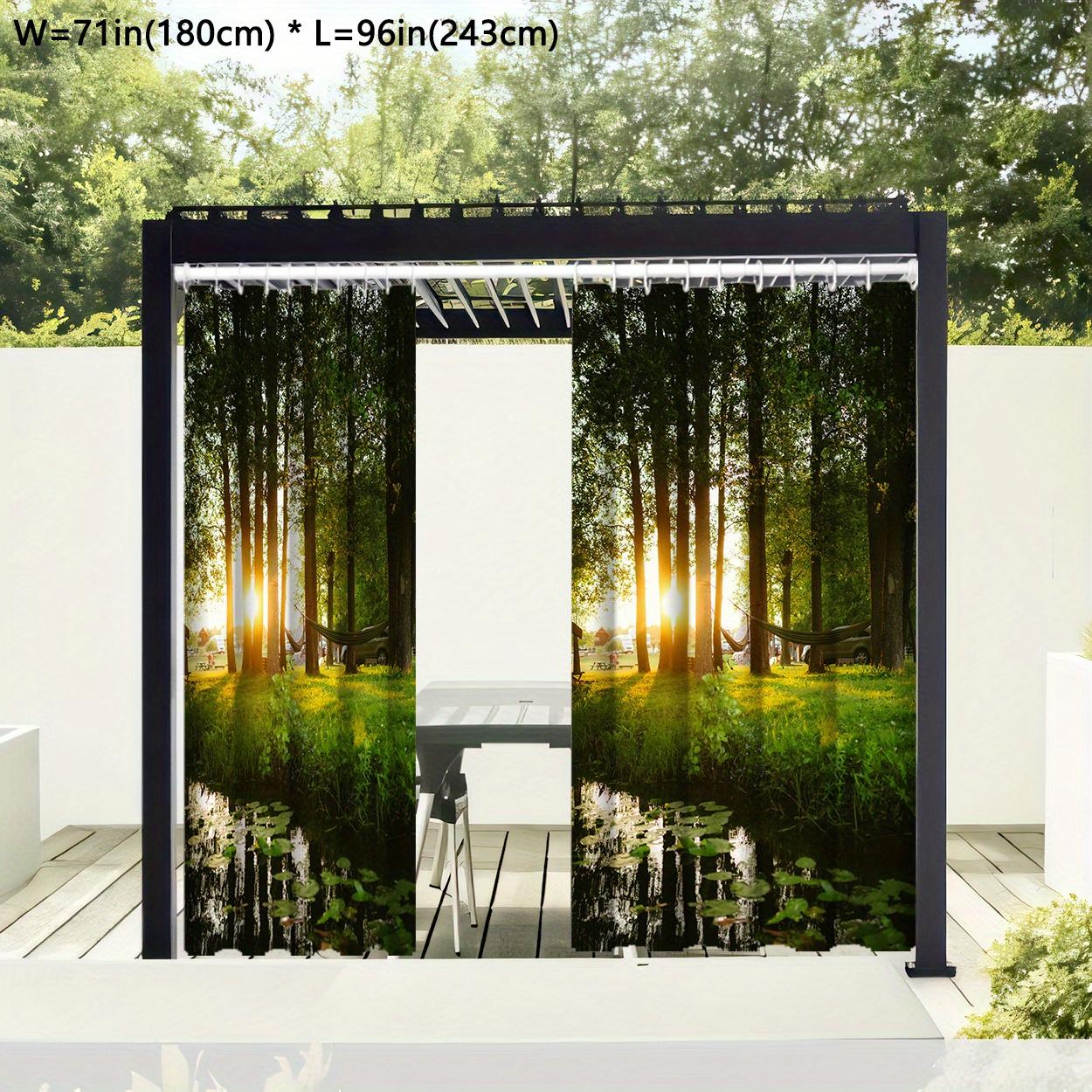 

1 шт., водонепроницаемые шторы с пейзажным принтом для защиты от солнца и украшения гостиной, спальни и кухни W200X336H(cm) 1PC&Grommet top