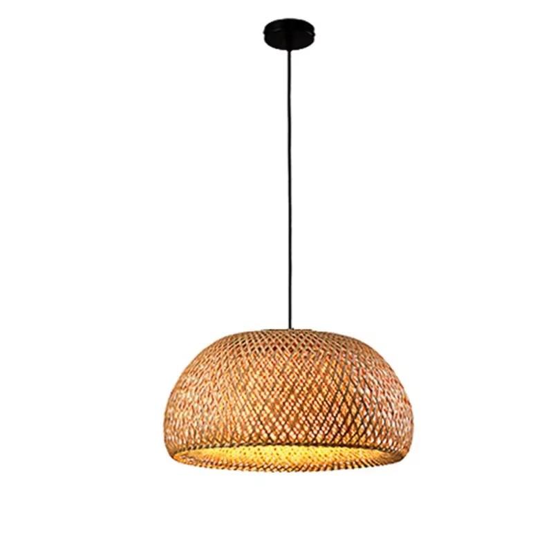 

2025 Bamboo Pendant Lamps Hand Knitted Chinese Style Weaving Hanging Lamps 26cm Restaurant Home Decor Lighting Fixtures HOT no light bulb