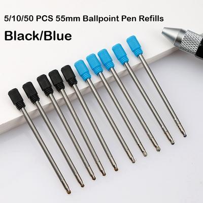 50/10/5 Stück Metall Kugelschreiber Minen Schwarz Blau Stift Minen 55mm Stift Nachfüllpackungen Geschenke Schulbürobedarf Schreibwaren