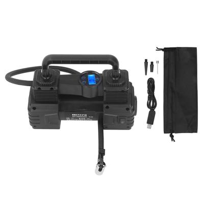 Compresseur d'air 12V Pompe Robuste 120PSI Gonfleur de Pneus Portable avec Lumière LED pour Voitures Camping-cars Ballons