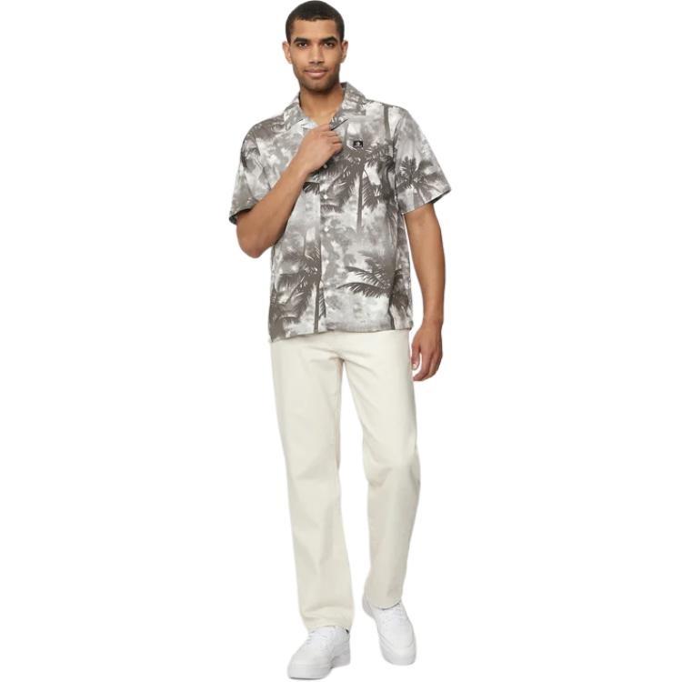 Converse Resort Palm Trees Button-Down Shirt Asia Sizing 'Black Palm' Men's 10026435-A01