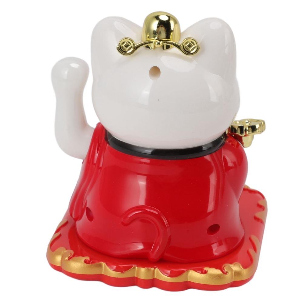 4.13x3.74x3.27in Solar Waving Lucky Cat Plastic Car Dashboard Lucky Cat  Restaurant & Hotel Decor