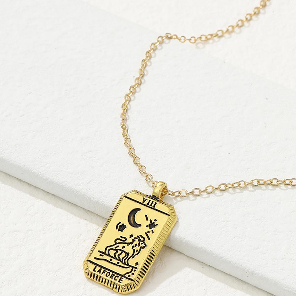 Trendy Fashionable Creative Geometric Twelve Zodiac Pendant Necklace For Women XH0855