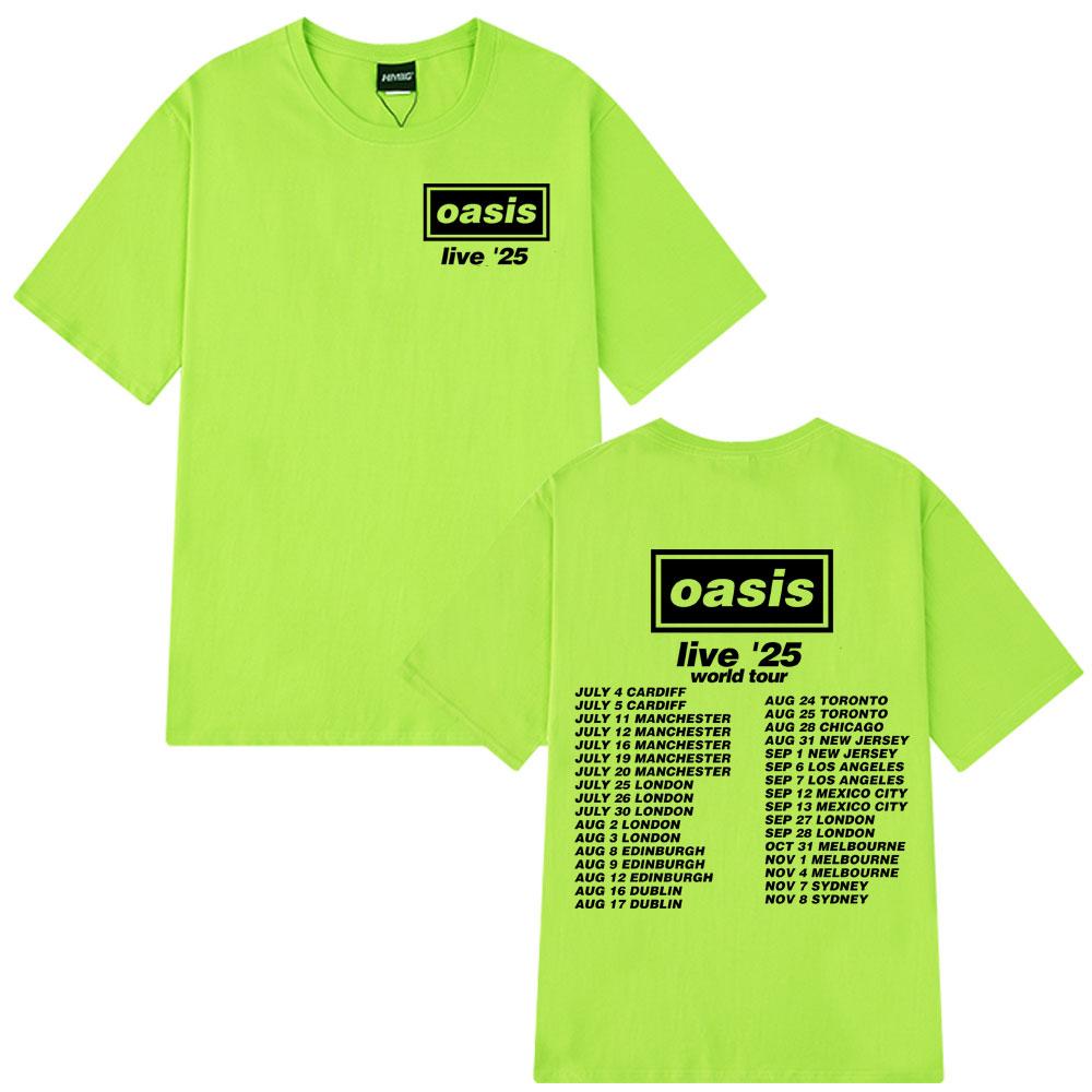 British Rock Band O-Oasis Live 25 Tour T Shirt Men Women Gothic Vintage Oversized T-shirt Men Women Cotton Short Sleeve T-shirts