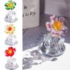 Crystal Flower Figurine Glass Flower Tabletop Ornament Gift Car Home Decor