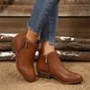 Fashion Women's Fashion Block Heel Booties Fall New Round Toe Side Zipper Soft Slip Single Boots