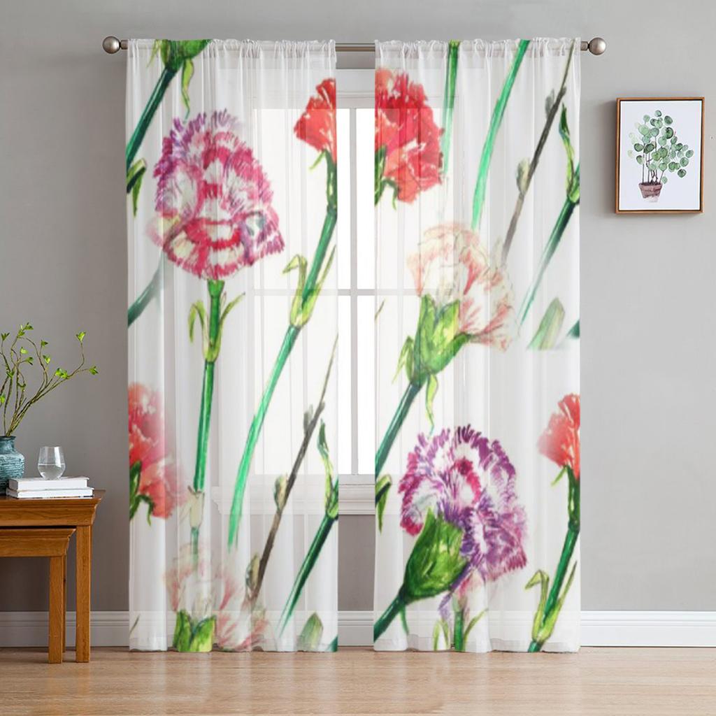 Afrikanische Frau im ethnischen Stil, transparente Tüllvorhänge für Wohnzimmer, Schlafzimmer, Küchendekoration, Voile-Organza-Vorhänge