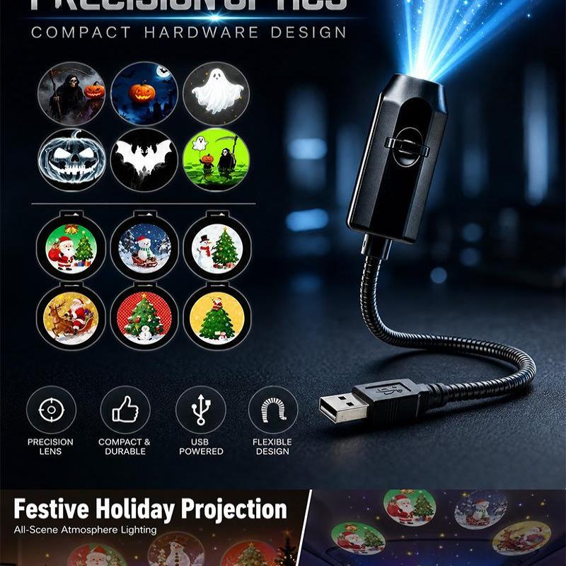 USB Weihnachts-360-Grad-Projektor Nachtlicht Geeignet für Kinderzimmer Geburtstagsgeschenke und Heimdekoration