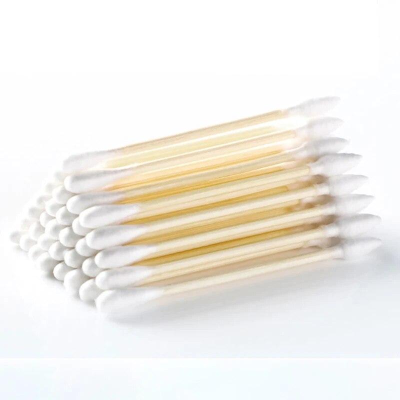 500Pcs/set Disposable Cotton Swab Box with Double End Round Head for Makeup and Makeup Removal Daily Cleaning Pet Care Multi-purpose