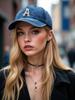 1Pc A-Z 26 Letter Unisex Outdoors Fashionable Washed Baseball Cap, Adjustable Outdoor Sun Protection Casual Hat