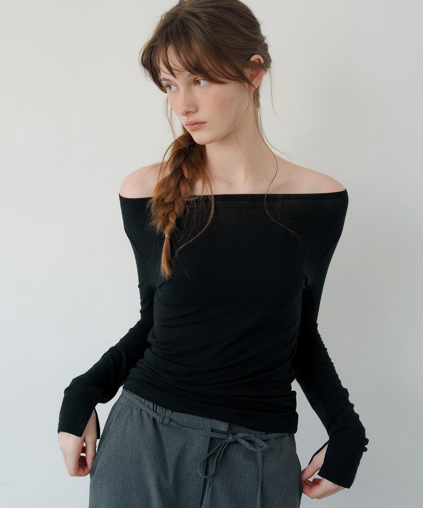 LETTERA Boat Neck Slim T-Shirts