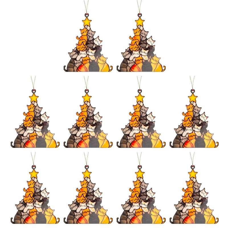 Durable Acrylic Cats Shape Pendant with Vibranted Paint for Festival Home Decors and Wall Hanging Application