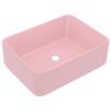 VidaXL Lavabo de Luxe Vasque à Poser de Toilette Lave-mains de Salle de Bain Salle Cosmétique Rectangulaire Intérieur Rose 147043