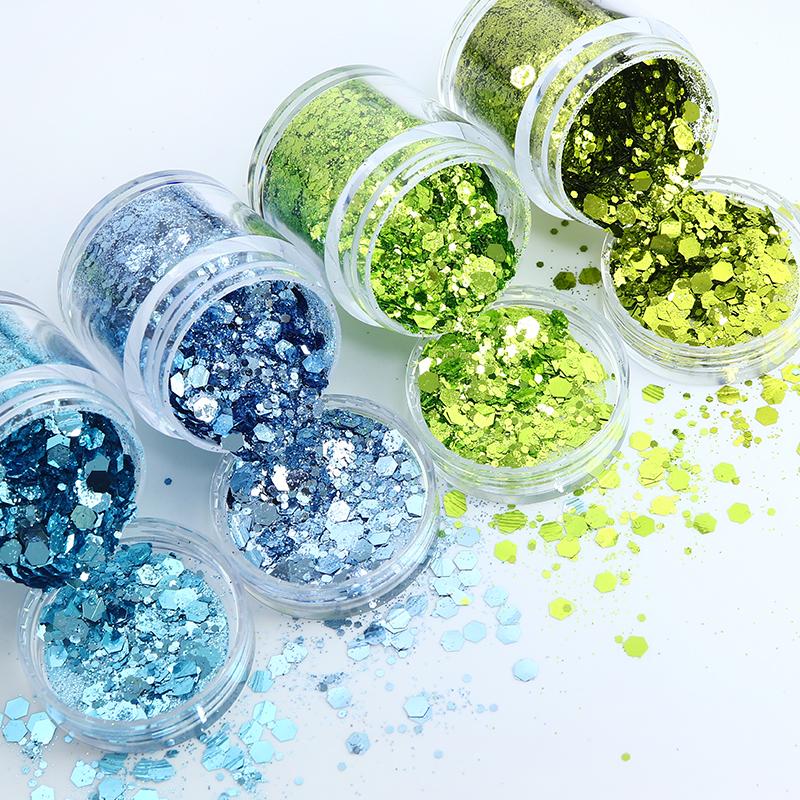 10ml Mixed Hexagons Glitter Flakes For Epoxy Resin Pigments Loose Sequins DIY Silicone Mold Filling Material Resin Craft Fillers