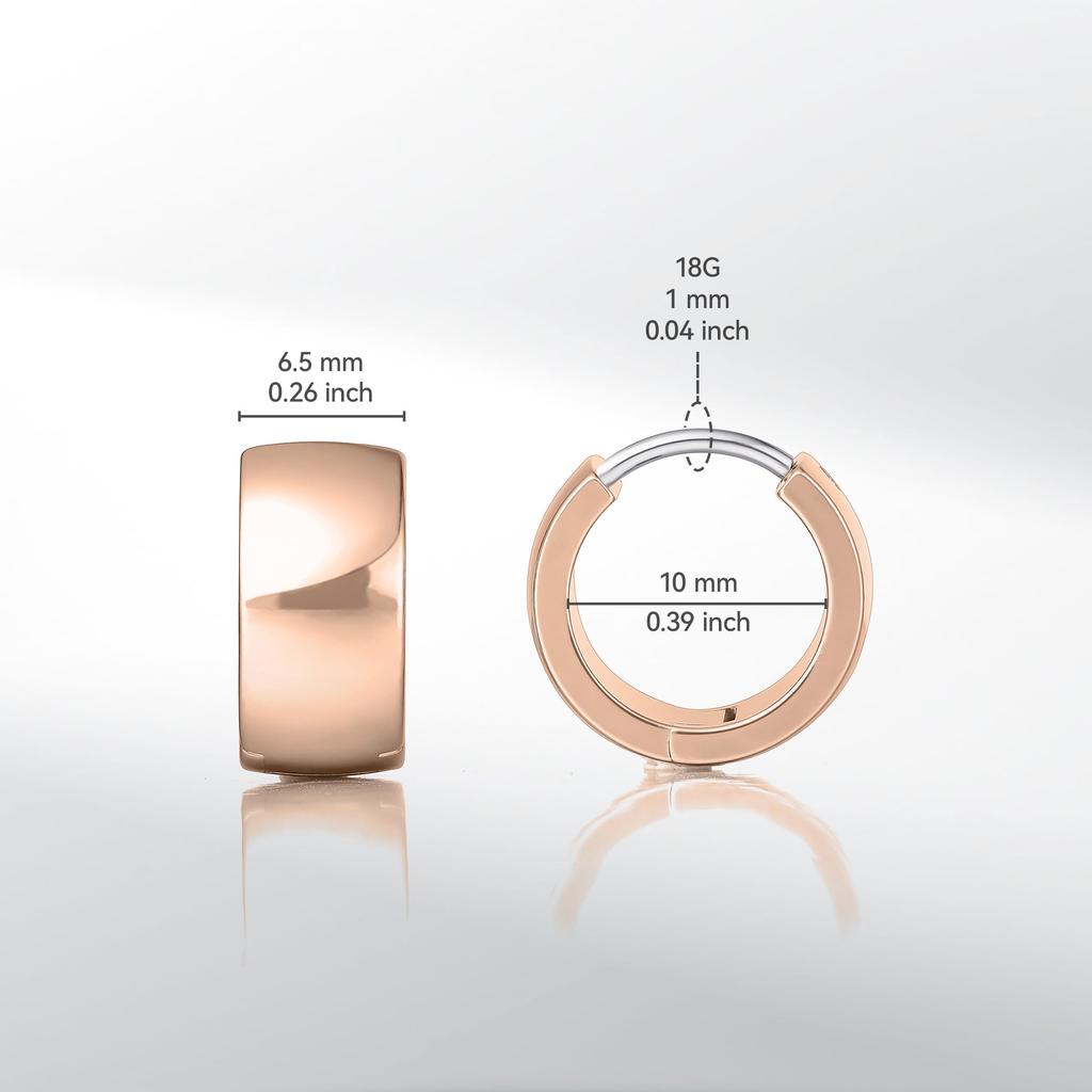 Limerencia Medical Grade Titanium Permanent 10mm Inner Chunky Hoop Second Piercing Hoops, Piercing, Diameter, Earrings, Hypoallergenic, Unisex,