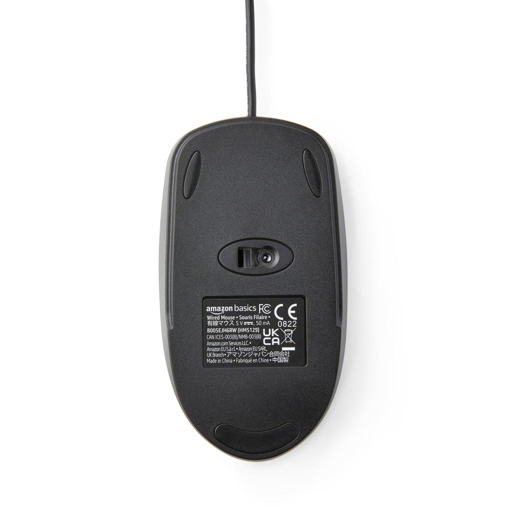 AmazonBasics Mouse USB Wired Black