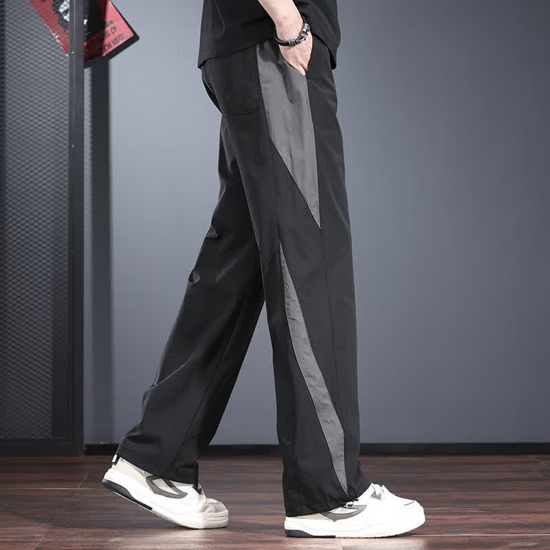 Jieleinuo Men's Quick-Dry Ice Silk Straight-Leg Casual Pants