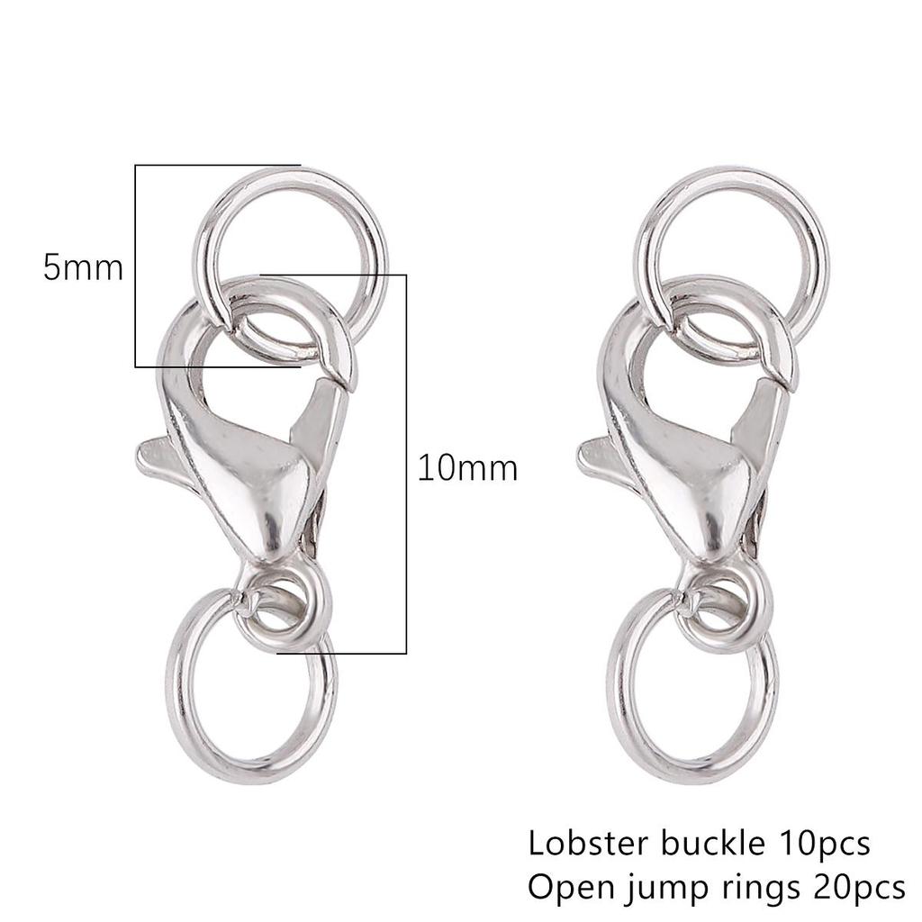 10Pcs DIY Jewelry Alloy Lobster Buckle, High-Quality Keychain Buckle, Handmade Accessory Single Circle Connection Buckle